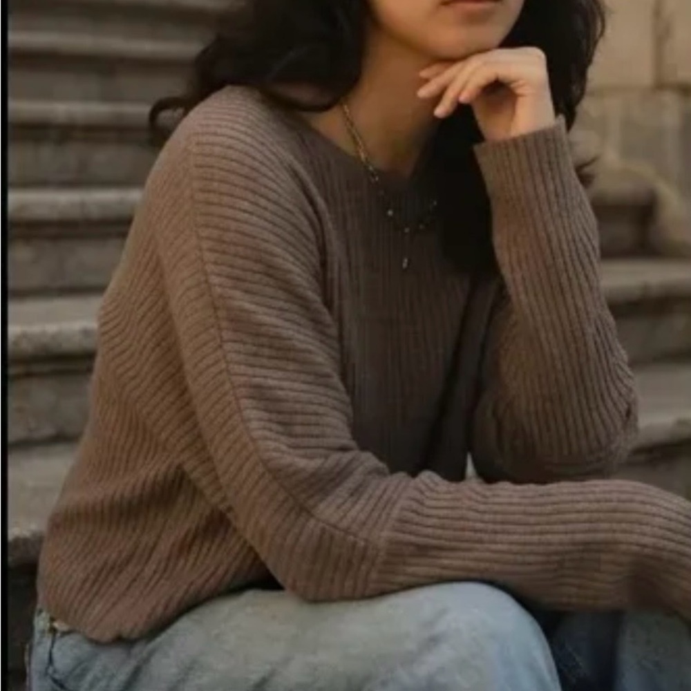 Cozy Ribbed Dark Mocha Oversized Sweater